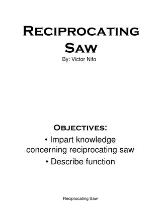 Reciprocating Saw