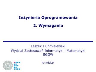 Inżynieria Oprogramowania 2. Wymagania