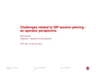 Challenges related to SIP session peering - an operator perspective