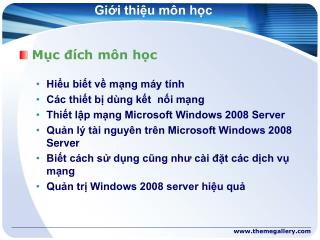 Giới thiệu môn học