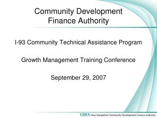 Community Development Finance Authority