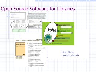 Open Source Software for Libraries