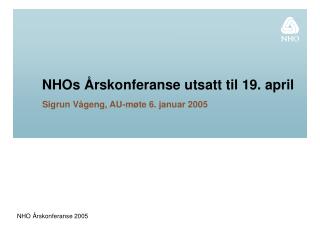 NHOs Årskonferanse utsatt til 19. april