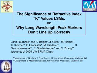The Significance of Refractive Index “K” Values LSMs, or,