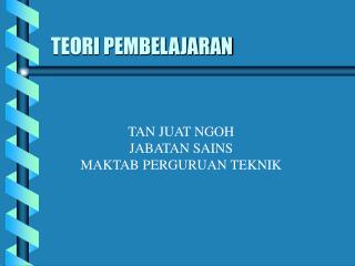 TEORI PEMBELAJARAN