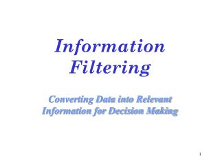 Information Filtering