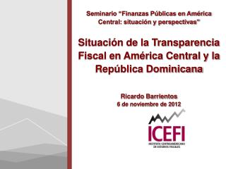 Seminario “Finanzas Públicas en América Central: situación y perspectivas”