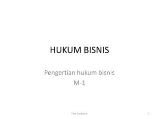 HUKUM BISNIS