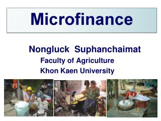 Nongluck Suphanchaimat Faculty of Agriculture Khon Kaen University