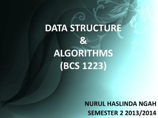 DATA STRUCTURE &amp; ALGORITHMS (BCS 1223)