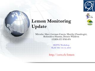 Lemon Monitoring Update