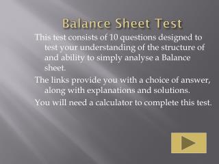 Balance Sheet Test