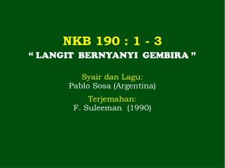 NKB 190 : 1 - 3