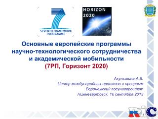 Акульшина А.В. Центр международных проектов и программ Воронежский госуниверситет