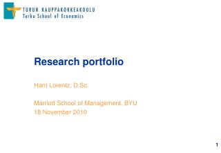 Research portfolio