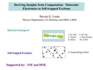Deriving Insights from Computation: Molecular Electronics to Self-trapped Excitons