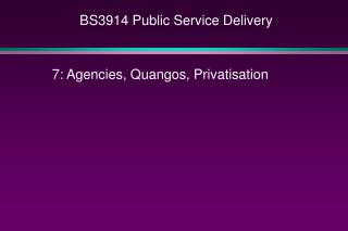 BS3914 Public Service Delivery