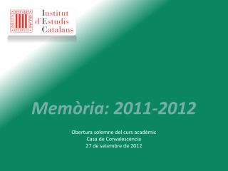 Memòria: 2011-2012