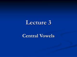 Lecture 3