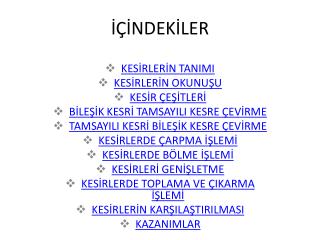 İÇİNDEKİLER