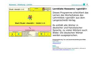 Kessamo · Anleitung · Lernen