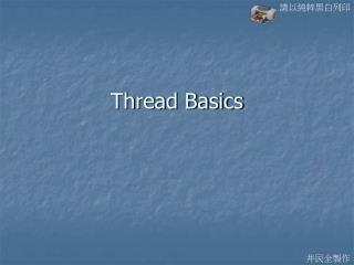 Thread Basics