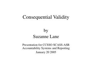 Consequential Validity