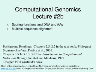 Computational Genomics Lecture #2b