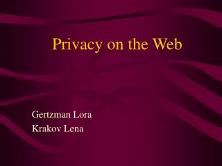 Privacy on the Web