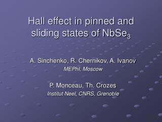 Hall effect in pinned and sliding states of NbSe 3