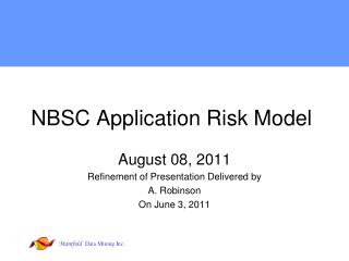 NBSC Application Risk Model