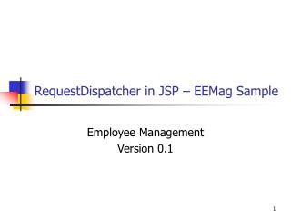 RequestDispatcher in JSP – EEMag Sample