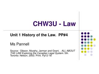 CHW3U - Law