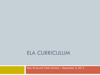 ELA Curriculum