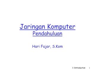 Jaringan Komputer Pendahuluan