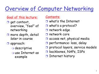 Overview of Computer Networking