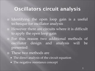 Oscillators circuit analysis