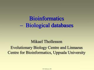 Bioinformatics – Biological databases