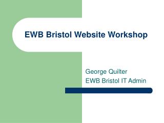 EWB Bristol Website Workshop