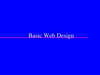 Basic Web Design