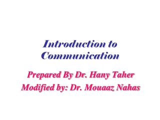 Introduction to Communication