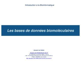 Les bases de données biomoléculaires