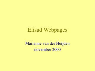 Elisad Webpages
