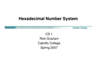 Hexadecimal Number System