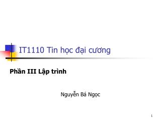 IT1110 Tin học đại cương