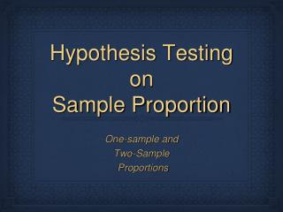 Hypothesis Testing on Sample Proportion