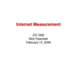 Internet Measurement