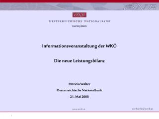 Informationsveranstaltung der WKÖ Die neue Leistungsbilanz