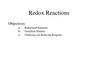 Redox Reactions