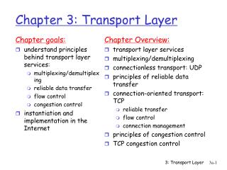 Chapter 3: Transport Layer